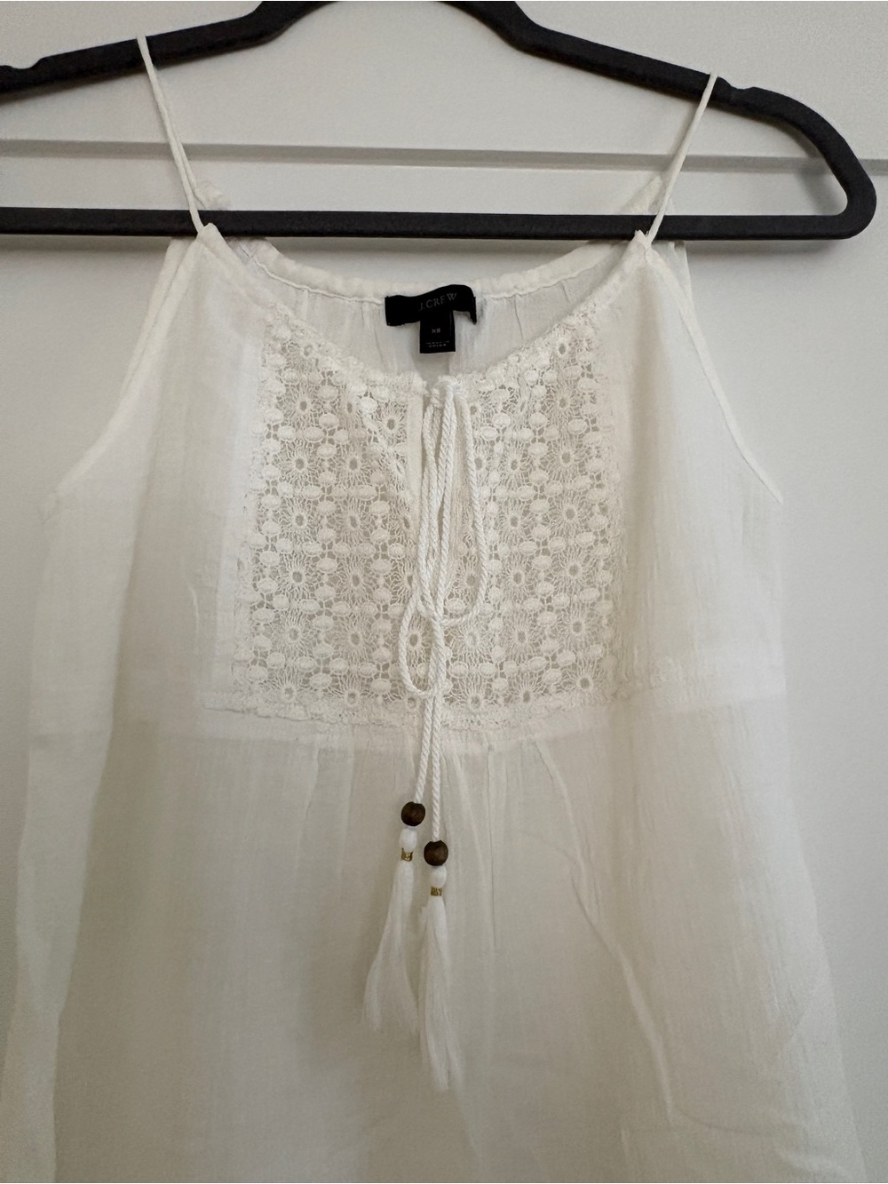 J. Crew White Gauze Embroidered CoverUp